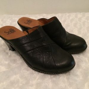 Sofft Black Leather Mules